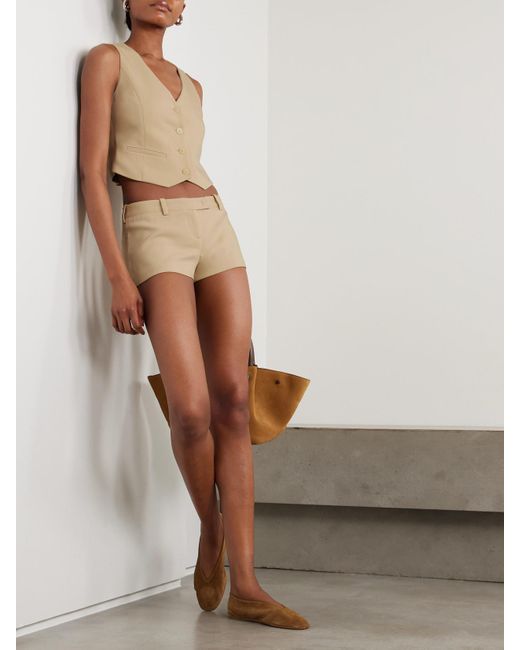 Frankie Shop Natural Roma Woven Shorts