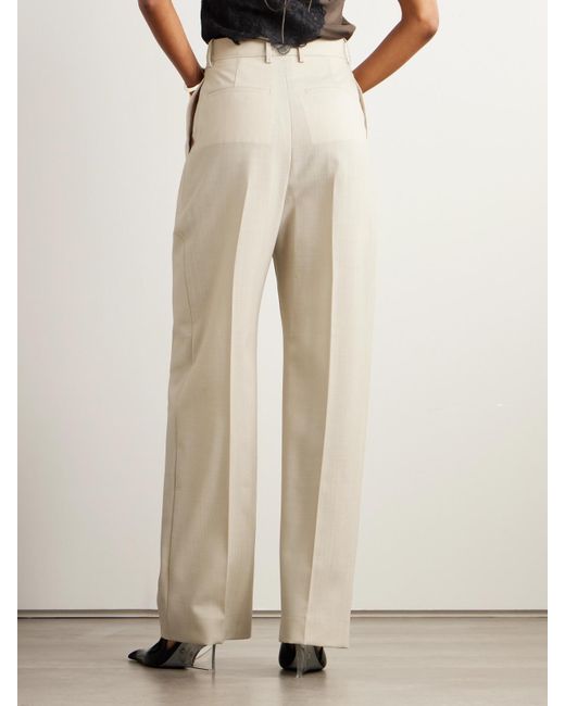 Wardrobe NYC Natural Hose Mit Weitem Bein Aus Wolle Mit Falten