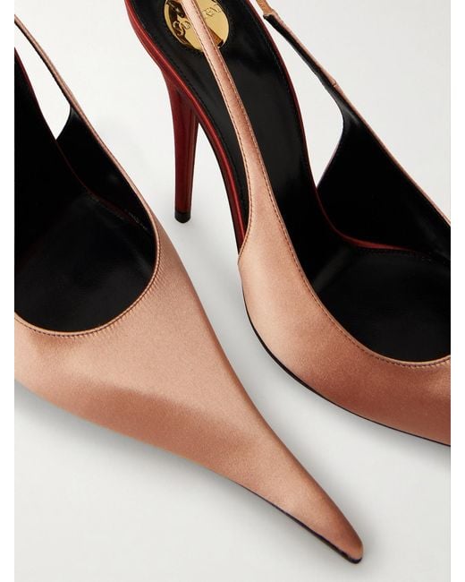 Saint Laurent Pink Deroche Slingback-Pumps Aus Satin
