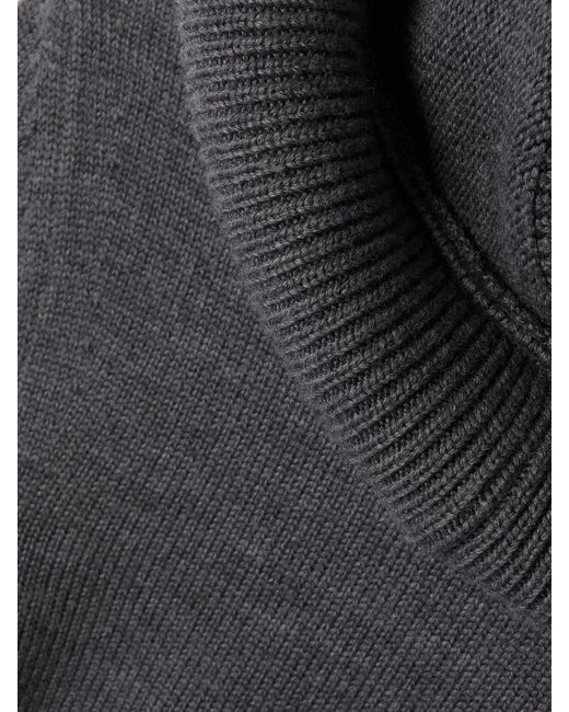 Alaïa Blue Wollpullover Mit Kapuze