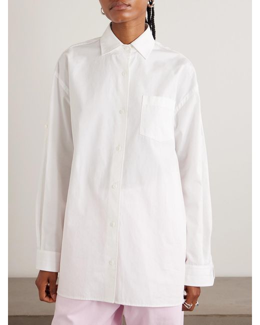 Agolde White Maria Mcmanus Oversized Organic Cotton-Poplin Shirt