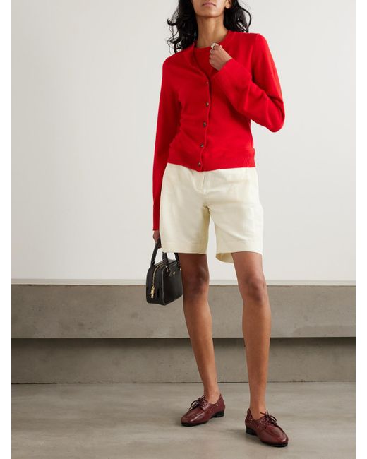 La Ligne Red Mateo Cashmere-Blend Cardigan