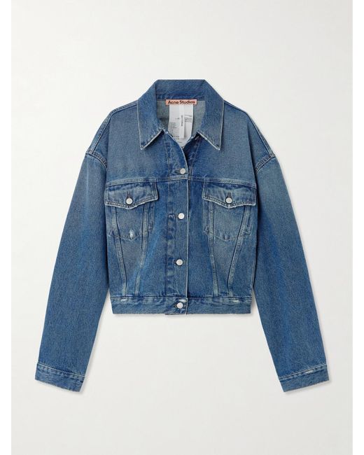 Acne Blue Distressed Denim Jacket