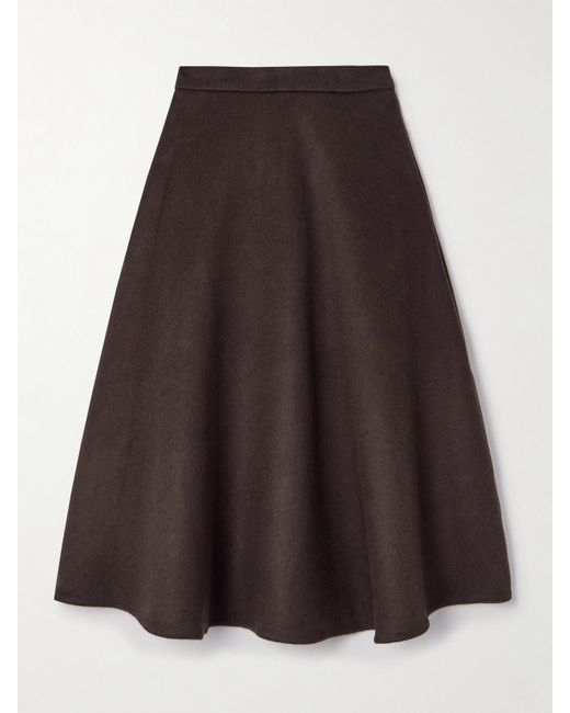 Jupe Midi En Feutre De Laine Recyclée Mélangée Rohe en coloris Brown