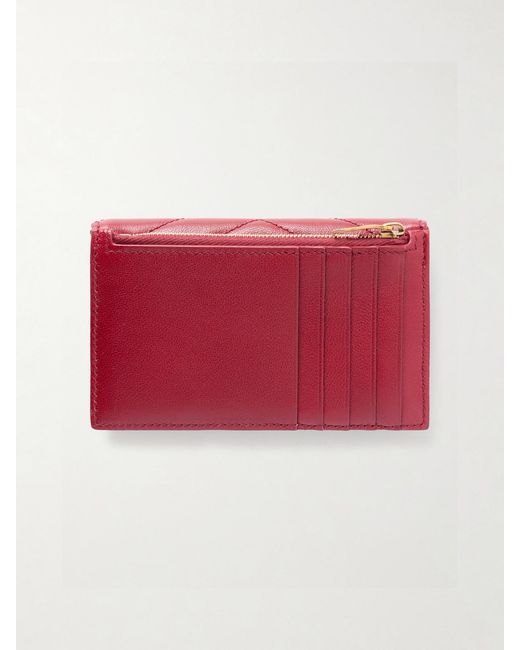 Saint Laurent Red Cassandre Matelassé Leather Wallet