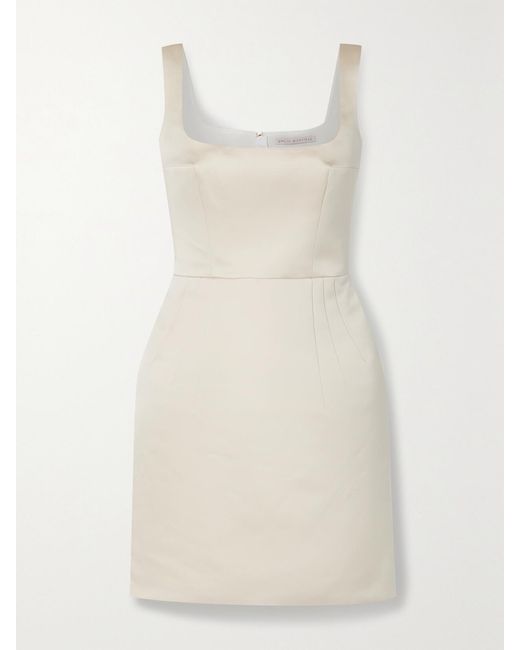 Emilia Wickstead Natural Salma Duchesse-Satin Mini Dress