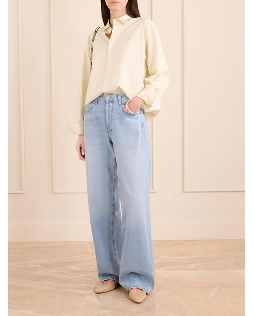 Citizens of Humanity Blue Annina Mid-Rise Straight-Leg Jeans