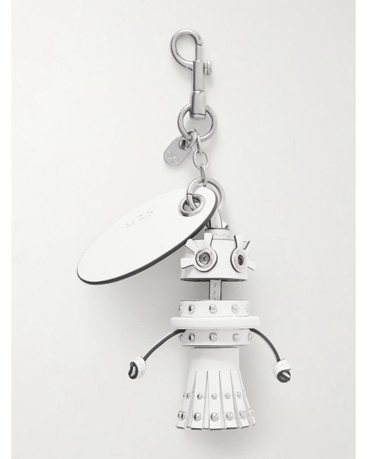 Anya Hindmarch White Bride Studded-Tone And Leather Bag Charm