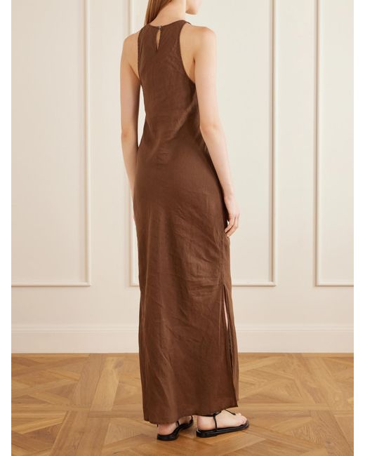 James Perse Brown Linen Maxi Dress