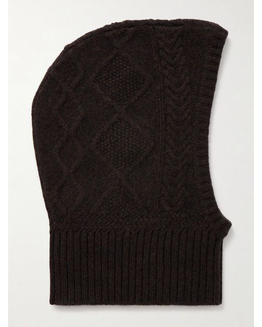 arch4 Black Cable-Knit Cashmere Balaclava