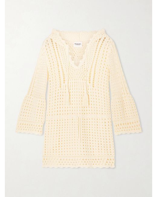 Isabel Marant Natural Zelnie Crocheted Cotton-Blend Mini Dress