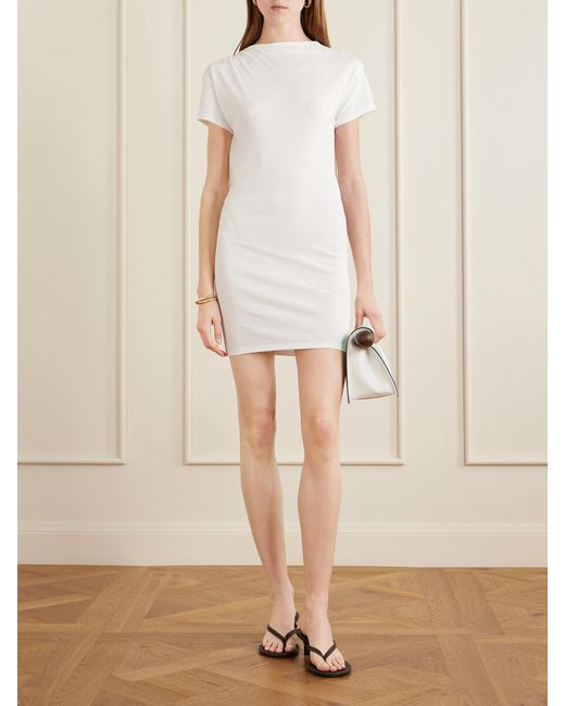 Jacquemus White La Robe Mistral Open-Back Crepe Mini Dress