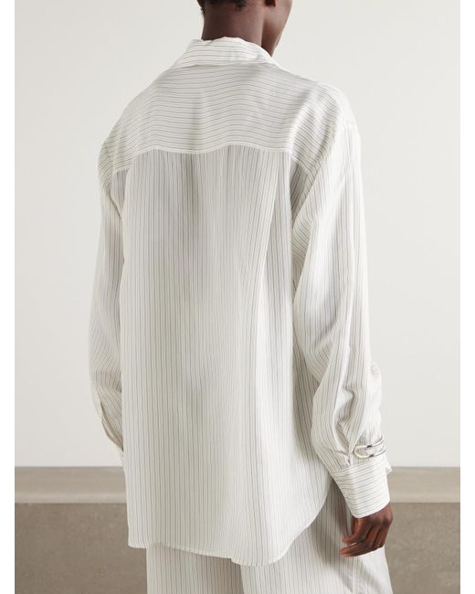 Frankie Shop White Peri Oversized-Hemd Aus Oxford Mit Streifen