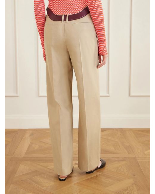 Jean Paul Gaultier Natural Cut-Out Mid-Rise Straight-Leg Cotton Pants