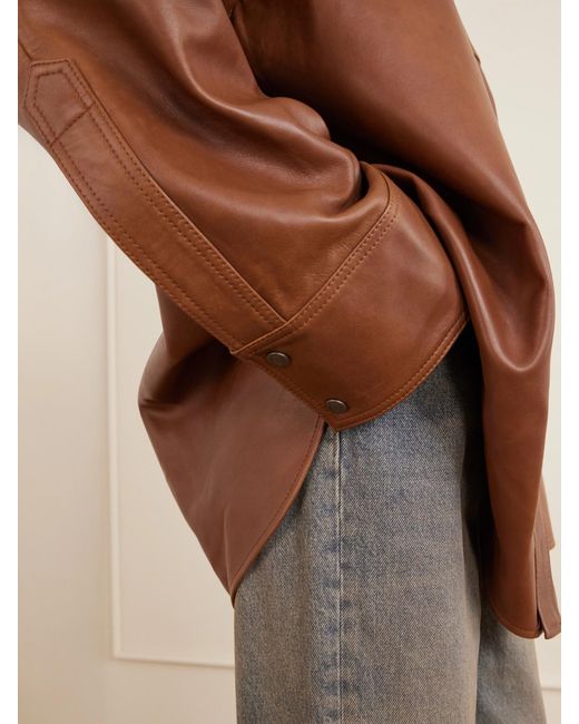 Haikure Brown Victoria Leather Shirt