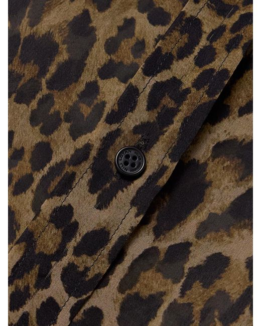 Nili Lotan Brown Gaia Leopard-Print Silk Crepe De Chine Shirt