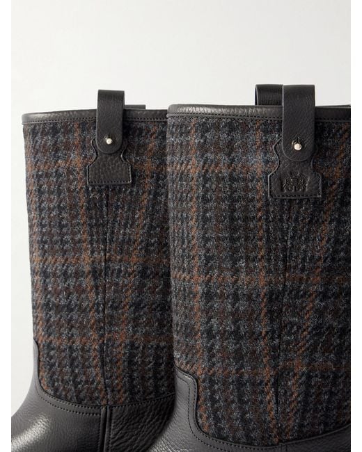 Church's Black Peyton Tweed And Leather Boots