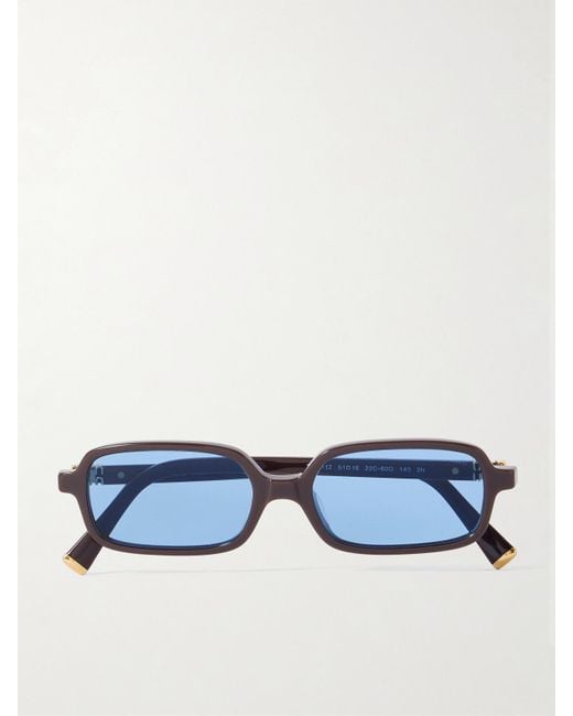 Miu Miu Blue Rectangular-Frame Acetate Sunglasses