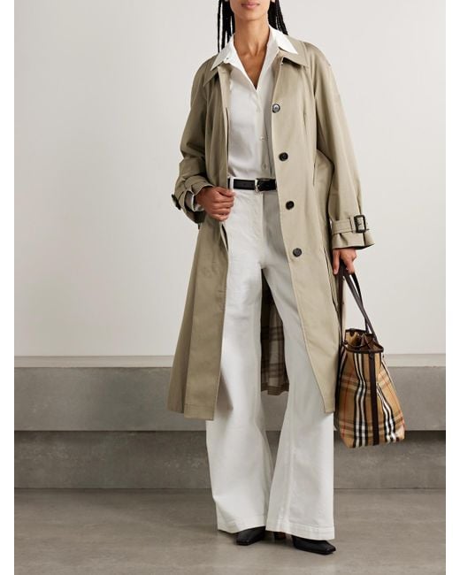 Burberry Natural Ellingham Belted Cotton-Gabardine Trench Coat
