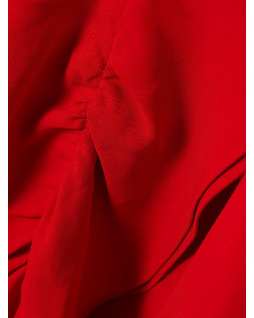 TOVE Red Beth Ruffled Jersey Maxi Dress