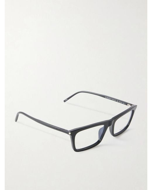 Saint Laurent Black Rectangular-Frame Glasses