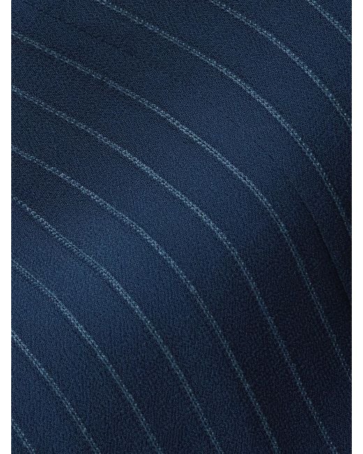 Joseph Blue Garcia Pinstriped Cutout Crepe Blouse