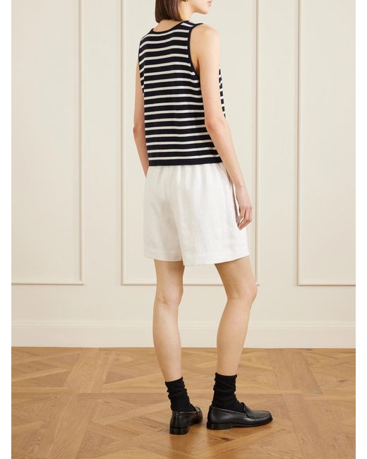 Allude Black Striped Cashmere Vest