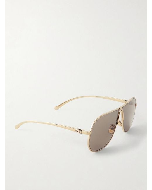 Miu Miu Natural Aviator-Style-Tone Sunglasses