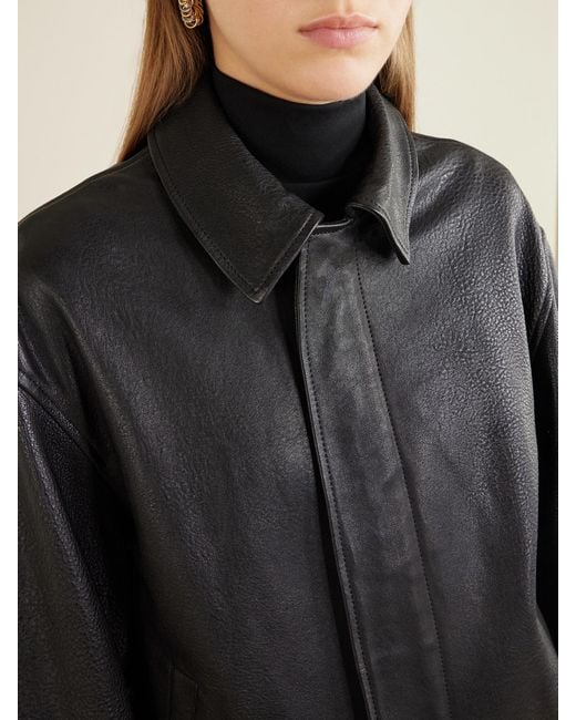 Nour Hammour Black Toyen Leather Jacket