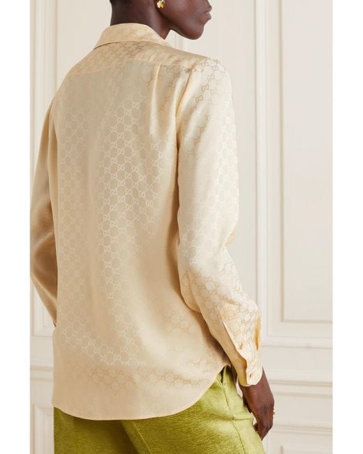 Gucci Natural Silk-Jacquard Shirt