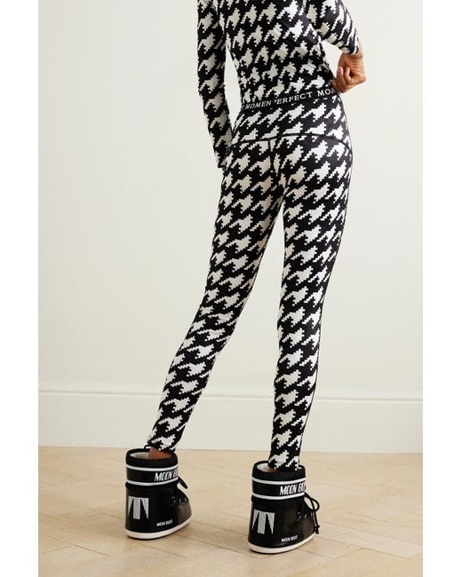 Perfect Moment Thermal Houndstooth Knitted Leggings in Black