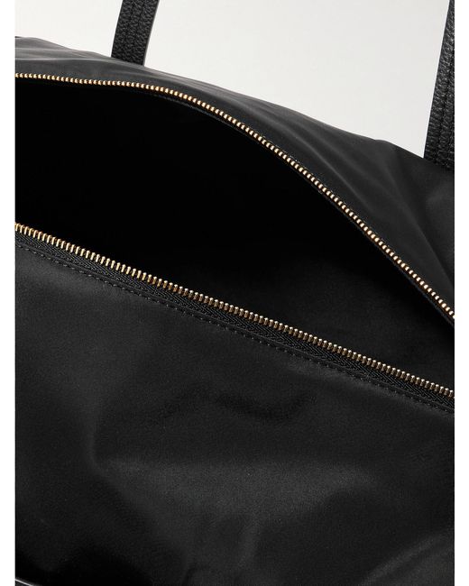 Khaite Black Sage Textured Leather-Trimmed Shell Duffle Bag