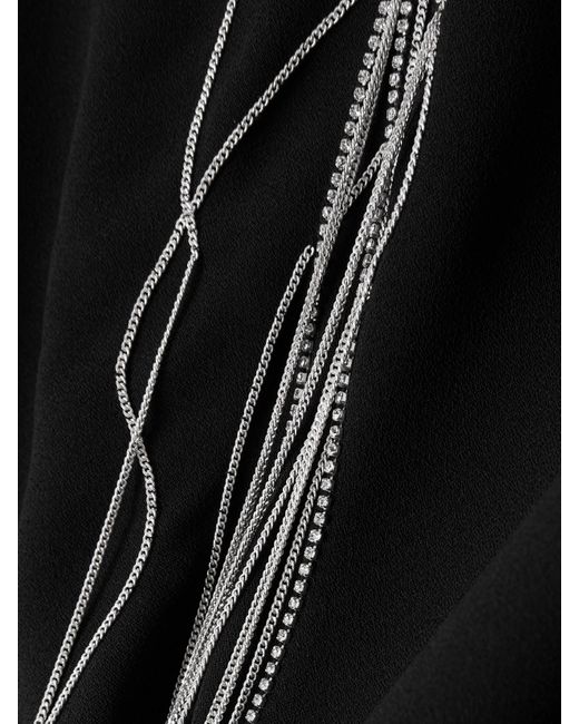 Dries Van Noten Black Embellished Crepe Midi Dress