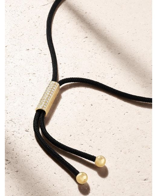 Ileana Makri Natural Heart Of Gaia 18-Karat Tourmaline, Diamond And Cord Necklace
