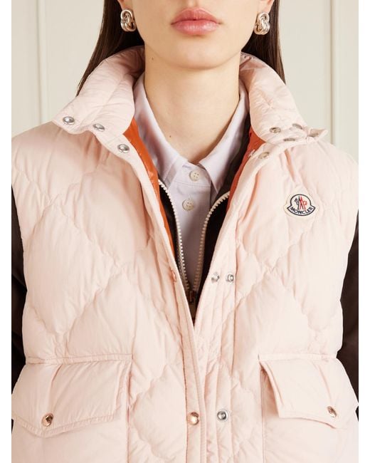 Moncler Natural Biois Cropped Appliquéd Padded Quilted Shell Down Vest
