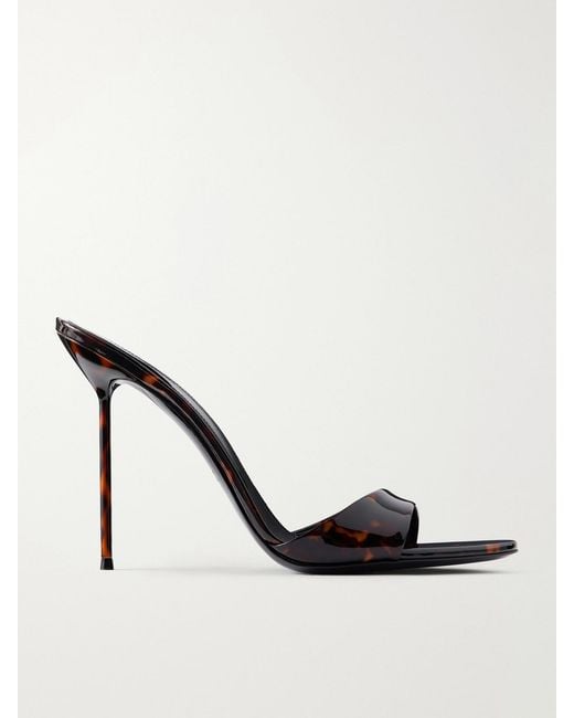 Paris Texas Natural Lidia 105 Animal-Print Patent-Leather Mules