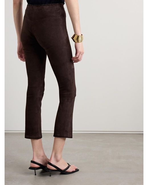 Stouls Brown Jp Twenty Cropped Suede Flared Leggings
