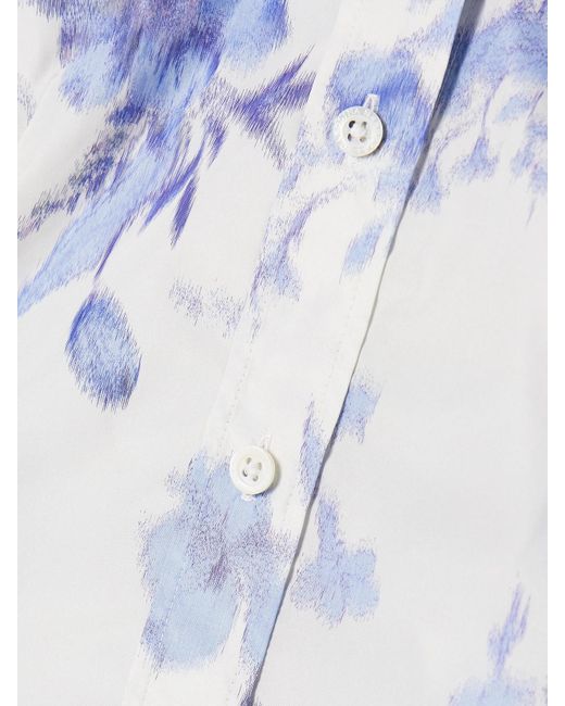 Carolina Herrera Blue Icon Hemd Aus Taft Mit Blumenprint