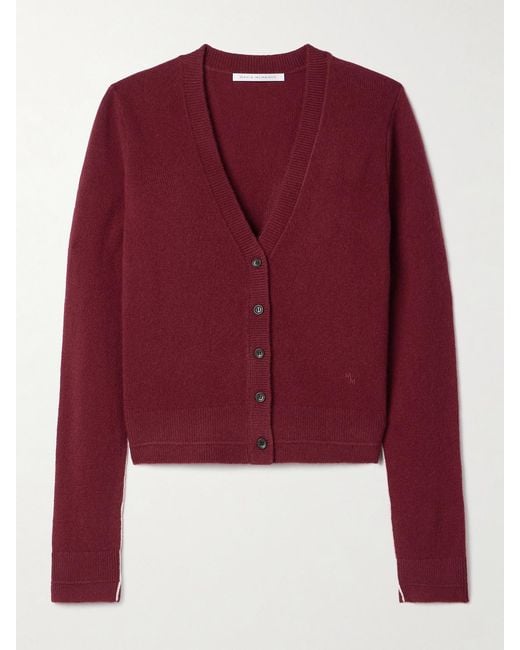 Maria McManus Red Shrunken Wool And Cashmere-Blend Cardigan