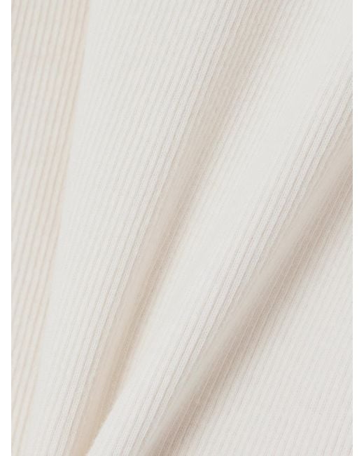 ÉTERNE White Ribbed Cotton-Jersey Tank