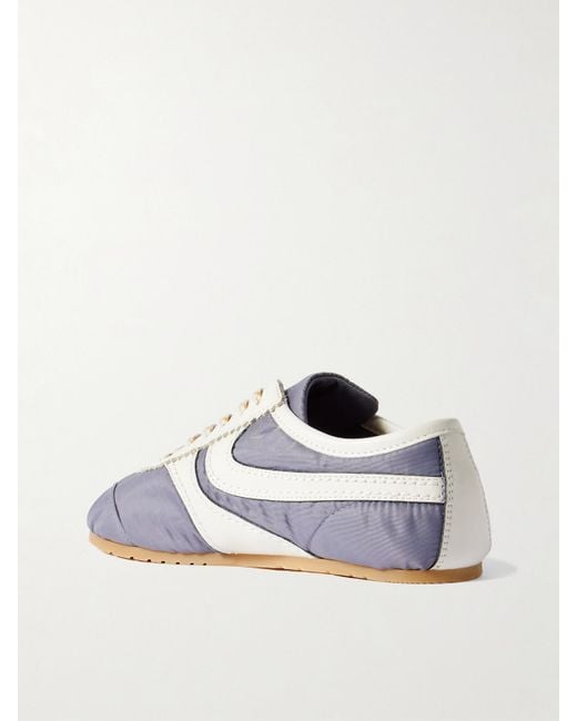 Dries Van Noten Blue Leather-Trimmed Shell Sneakers