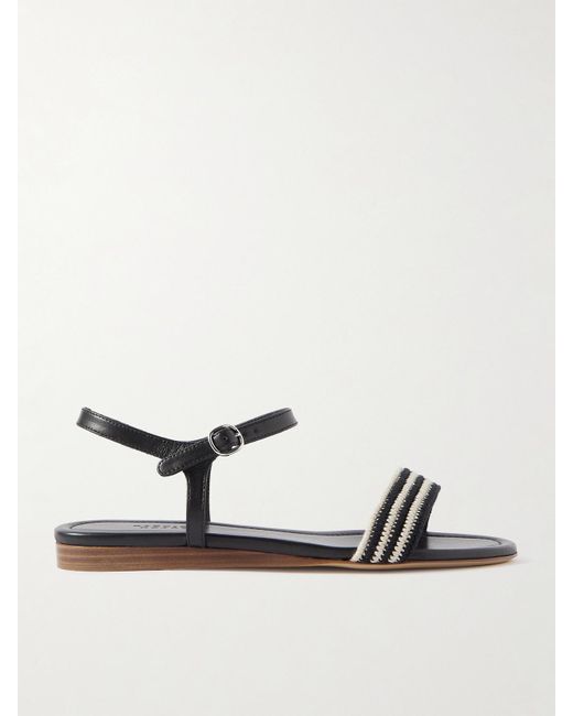 Gabriela Hearst Natural Alexi Crocheted And Leather Sandals
