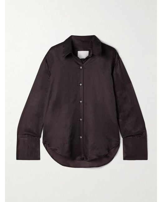 Citizens of Humanity Blue Camilla Cotton And Silk-Blend Satin Shirt