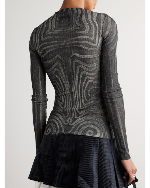 Haut En Résille Imprimée Jean Paul Gaultier en coloris Black