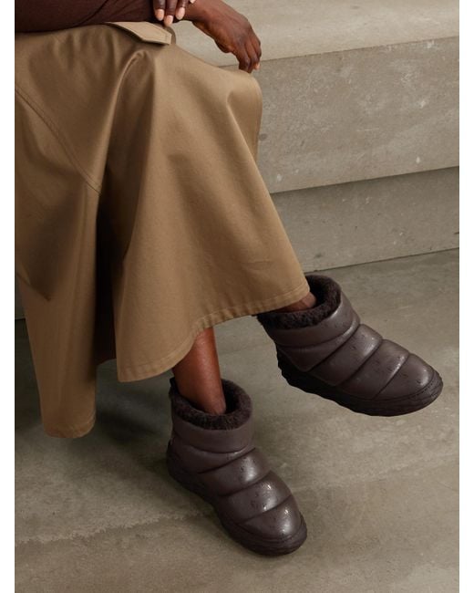 Jimmy Choo Brown Xan Calfskin-Shearling Snow Boots