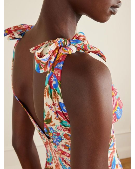 Etro Multicolor Knotted Paisley-Printed Swimsuit