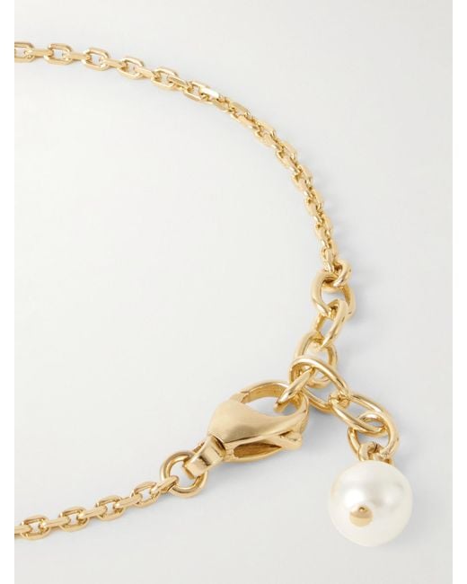 Gucci White Blondie-Tone, Faux Pearl And Enamel Bracelet