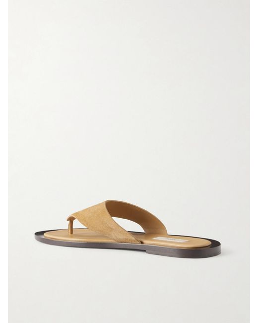 Totême  White Suede Thong Sandals