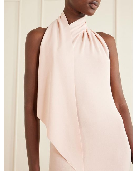 Altuzarra Natural Mitchell Tie-Detailed Jersey Midi Dress