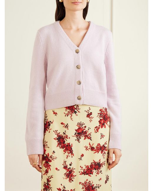 Brandon Maxwell Pink The Sloane Silk And Cashmere-Blend Knitted Cardigan
